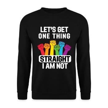 Regenbogen Faust Gay Pride Month Geschenk LGBT - Unisex Pullover - Schwarz - Vorne - Alina (178cm) & Michal (187cm)