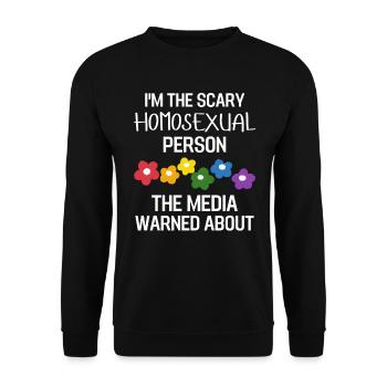 Rainbow Flowers Gay Pride Month Gift LGBT - Unisex Sweatshirt - black - Front - Alina (178cm) & Michal (187cm)