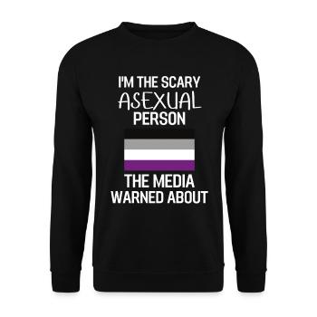 Ace Pride Month LGBT Regenbogen Geschenk Asexuell - Unisex Pullover - Schwarz - Vorne - Alina (178cm) & Michal (187cm)
