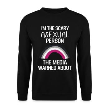 Ace Pride Month Regenbogen LGBTQ Geschenk Asexuell - Unisex Pullover - Schwarz - Vorne - Alina (178cm) & Michal (187cm)