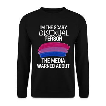 Bi Pride Mois Bi Flag LGBT Cadeau Bisexuel - Sweat-shirt Unisexe - noir - Devant - Alina (178cm) & Michal (187cm)