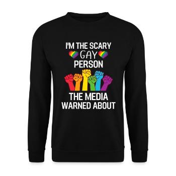 Rainbow Fist Gay Pride Cadeau Drôle LGBT - Sweat-shirt Unisexe - noir - Devant - Alina (178cm) & Michal (187cm)