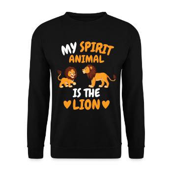Afrique Amoureux des animaux Safari Animal Cadeau Lion - Sweat-shirt Unisexe - noir - Devant - Alina (178cm) & Michal (187cm)