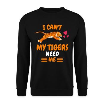 Zoo Tierliebhaber Geschenk Lustiges Tiger - Unisex Pullover - Schwarz - Vorne - Alina (178cm) & Michal (187cm)