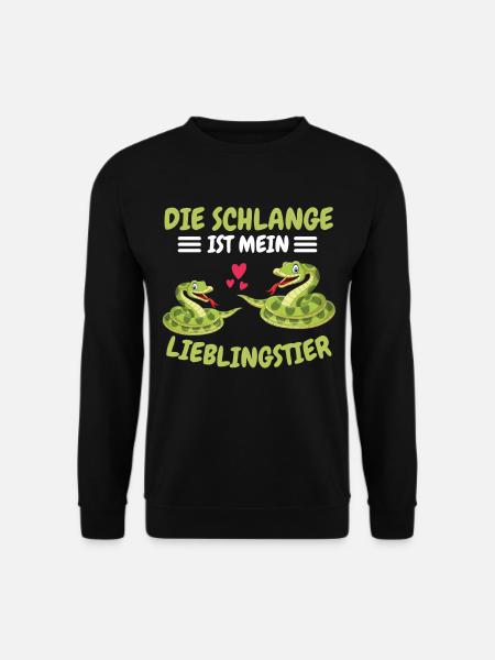 Die Schlange ist mein Lieblingstier Schlange - Unisex Pullover - Schwarz