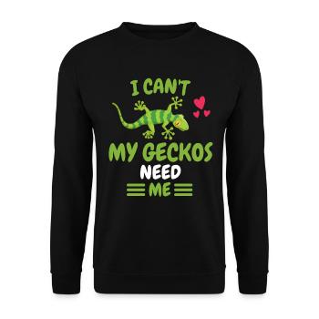 Lizard Animal Lovers Zoo Animal Gift Gecko - Unisex Sweatshirt - black - Front - Alina (178cm) & Michal (187cm)