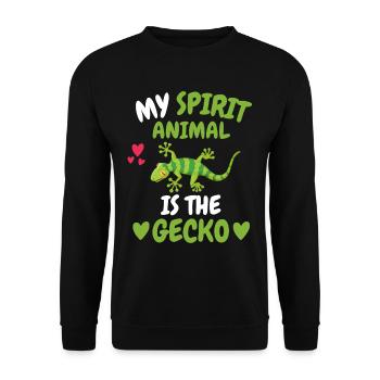 Lizards Animal Lovers Reptile Animal Gift Gecko - Unisex Sweatshirt - black - Front - Alina (178cm) & Michal (187cm)