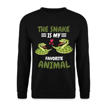 Favorite Animal Amphibians Animal Gift Snake - Unisex Sweatshirt - black - Front - Alina (178cm) & Michal (187cm)