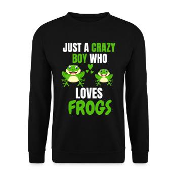 Animal Lovers Boy Toad Animal Gift Frog - Unisex Sweatshirt - black - Front - Alina (178cm) & Michal (187cm)
