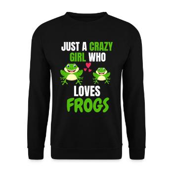 Animal Lovers Girl Toad Animal Gift Frog - Unisex Sweatshirt - black - Front - Alina (178cm) & Michal (187cm)