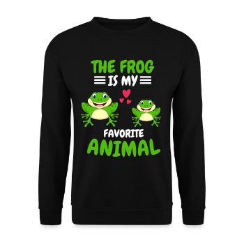 Animal Lovers Frog Lovers Animal Gift Frog - Unisex Sweatshirt - black - Front - Alina (178cm) & Michal (187cm)