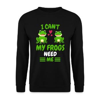 Frogs Animal Lovers Toad Animal Gift Frog - Unisex Sweatshirt - black - Front - Alina (178cm) & Michal (187cm)