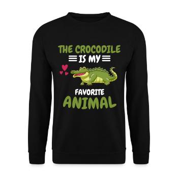 Favorite Animal Amphibians Animal Gift Crocodile - Unisex Sweatshirt - black - Front - Alina (178cm) & Michal (187cm)