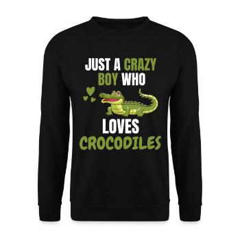 Alligator Animal Boys Reptile Gift Crocodile - Unisex Sweatshirt - black - Front - Alina (178cm) & Michal (187cm)