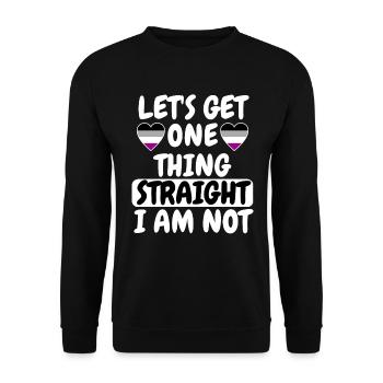 Lass uns eins feststellen LGBT Geschenk Asexuell - Unisex Pullover - Schwarz - Vorne - Alina (178cm) & Michal (187cm)