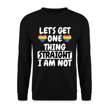 Lass uns eins festellen Geschenk Lustiges LGBT - Unisex Pullover - Schwarz - Vorne - Alina (178cm) & Michal (187cm)