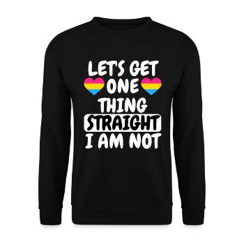 Lass uns eins feststellen LGBT Geschenk Pansexuell - Unisex Pullover - Schwarz - Vorne - Alina (178cm) & Michal (187cm)