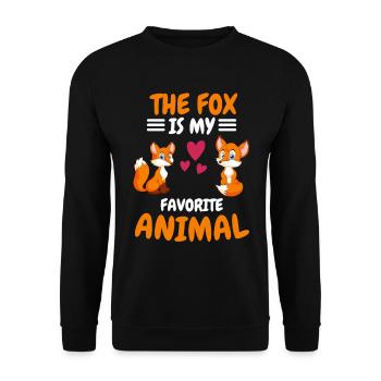 Favorite Animal Woodland Animal Funny Gift Fox - Unisex Sweatshirt - black - Front - Alina (178cm) & Michal (187cm)
