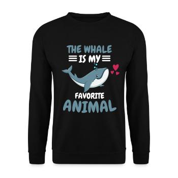 Favorite Animal Ocean Animal Funny Gift Whale - Unisex Sweatshirt - black - Front - Alina (178cm) & Michal (187cm)