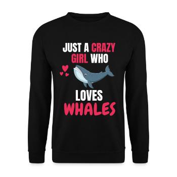 Crazy Girl Animal Drôle Cadeau Baleine - Sweat-shirt Unisexe - noir - Devant - Alina (178cm) & Michal (187cm)