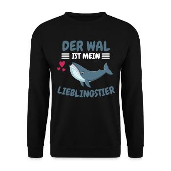 Ozean Tier Lieblingstier Geschenk Lustiges Wal - Unisex Pullover - Schwarz - Vorne - Alina (178cm) & Michal (187cm)