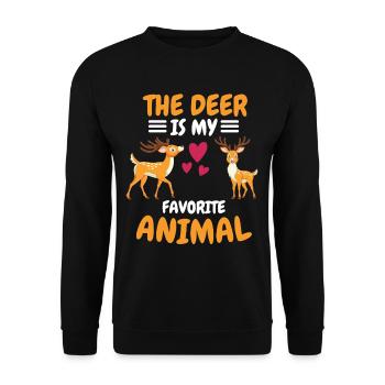 Animal préféré Animal Forest Animal Funny Gift Deer - Sweat-shirt Unisexe - noir - Devant - Alina (178cm) & Michal (187cm)