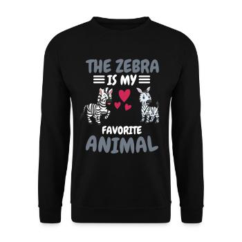 Animal préféré Afrique Animal Drôle Cadeau Zèbre - Sweat-shirt Unisexe - noir - Devant - Alina (178cm) & Michal (187cm)
