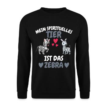 Afrika Tier Spirituelles Tier Geschenk Zebra - Unisex Pullover - Schwarz - Vorne - Alina (178cm) & Michal (187cm)