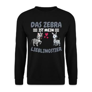 Zoo Tier Lieblingstier Geschenk Lustiges Zebra - Unisex Pullover - Schwarz - Vorne - Alina (178cm) & Michal (187cm)