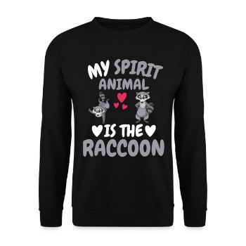 Mein spirituelles Tier Wald Tier Geschenk Waschbär - Unisex Pullover - Schwarz - Vorne - Alina (178cm) & Michal (187cm)