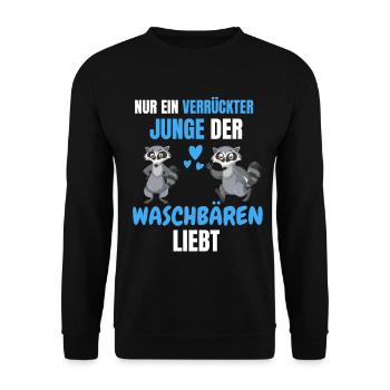 Trash Panda Tierliebhaber Jungs Geschenk Waschbär - Unisex Pullover - Schwarz - Vorne - Alina (178cm) & Michal (187cm)