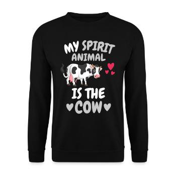 Ma vache cadeau animal fermier spirituel - Sweat-shirt Unisexe - noir - Devant - Alina (178cm) & Michal (187cm)