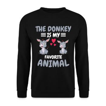 Animalier préféré Animal Cadeau Drôle Âne - Sweat-shirt Unisexe - noir - Devant - Alina (178cm) & Michal (187cm)