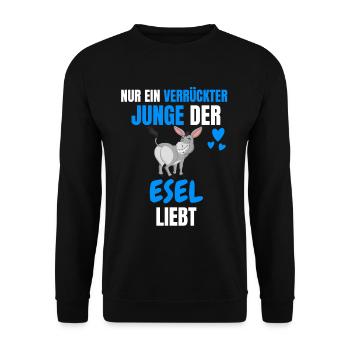 Bauer Tierliebhaber Jungs Lustiges Geschenk Esel - Unisex Pullover - Schwarz - Vorne - Alina (178cm) & Michal (187cm)