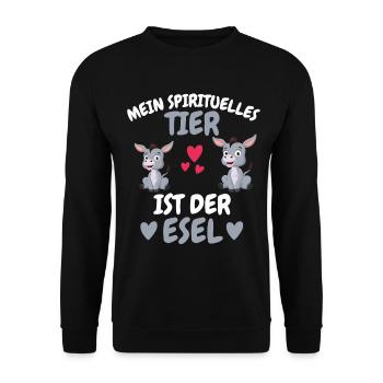 Bauernhof Tier Spirituelles Tier Geschenk Esel - Unisex Pullover - Schwarz - Vorne - Alina (178cm) & Michal (187cm)