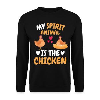 Mon animal spirituel Fermier Cadeau Animal Poulet - Sweat-shirt Unisexe - noir - Devant - Alina (178cm) & Michal (187cm)