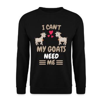 Je ne peux pas fermier animal drôle cadeau chèvre - Sweat-shirt Unisexe - noir - Devant - Alina (178cm) & Michal (187cm)