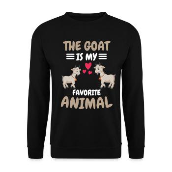 Favorite Animal Farmer Animal Funny Gift Goat - Unisex Sweatshirt - black - Front - Alina (178cm) & Michal (187cm)