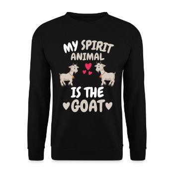 Mon animal spirituel Fermier Cadeau Animal Chèvre - Sweat-shirt Unisexe - noir - Devant - Alina (178cm) & Michal (187cm)