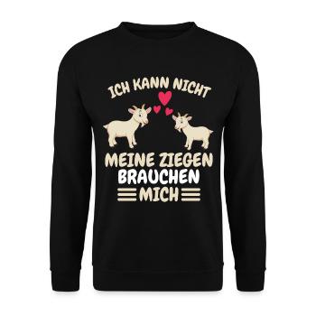 Bauernhof Tier Landwirt Lustiges Geschenk Ziege - Unisex Pullover - Schwarz - Vorne - Alina (178cm) & Michal (187cm)