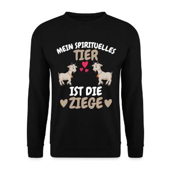Bauernhof Tier Spirituelles Tier Geschenk Ziege - Unisex Pullover - Schwarz - Vorne - Alina (178cm) & Michal (187cm)
