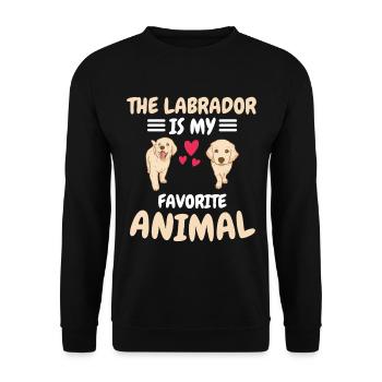 Favorite Animal Dogs Funny Gift Labrador - Unisex Sweatshirt - black - Front - Alina (178cm) & Michal (187cm)