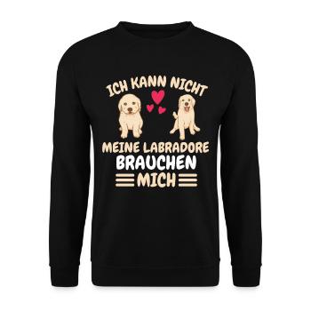 Hunde Hundebesitzer Lustiges Geschenk Labrador - Unisex Pullover - Schwarz - Vorne - Alina (178cm) & Michal (187cm)