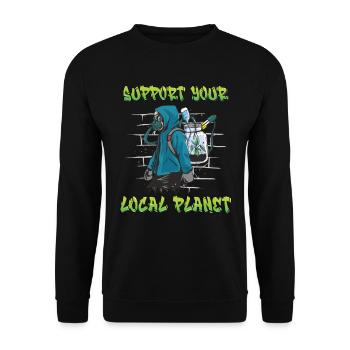 Jour de la Terre Soutenez votre planète locale Environnementalistes - Sweat-shirt Unisexe - noir - Devant - Alina (178cm) & Michal (187cm)