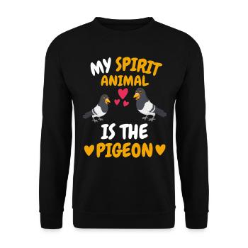 Mon animal spirituel pigeon cadeau d’élevage de pigeons - Sweat-shirt Unisexe - noir - Devant - Alina (178cm) & Michal (187cm)