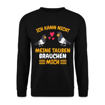 Taubenschlag Vogel Tier Lustiges Geschenk Taube - Unisex Pullover - Schwarz - Vorne - Alina (178cm) & Michal (187cm)