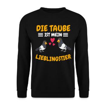 Vogel Lieblingstier Taubenrennen Geschenk Taube - Unisex Pullover - Schwarz - Vorne - Alina (178cm) & Michal (187cm)
