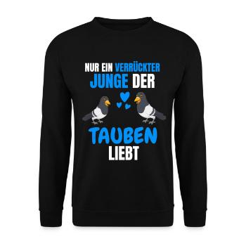 Jungen Taubenzüchter Vogel Jungs Geschenk Taube - Unisex Pullover - Schwarz - Vorne - Alina (178cm) & Michal (187cm)