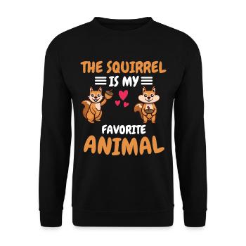 Favorite Animal Animal Funny Gift Squirrel - Unisex Sweatshirt - black - Front - Alina (178cm) & Michal (187cm)