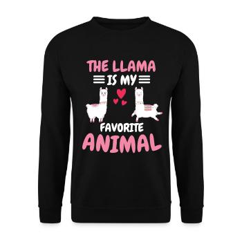 Favorite Animal Alpaca Animal Funny Gift Lama - Unisex Sweatshirt - black - Front - Alina (178cm) & Michal (187cm)